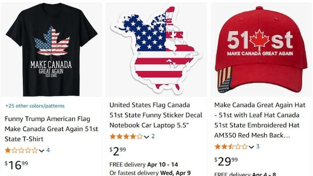 Amazon is selling products calling Canada the 51st state, and many