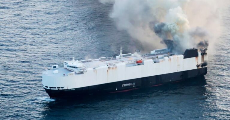 22 crew members rescued from lifeboat in North Pacific after ship carrying