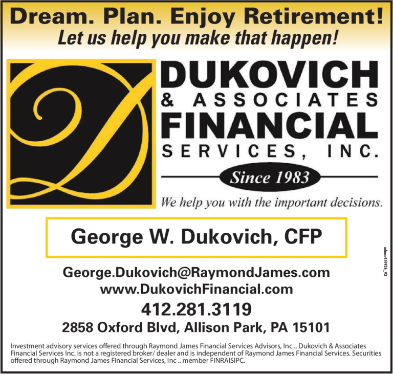 SATURDAY, JULY 25, 2026 Ad – Dukovich & Associates Financial Services Inc